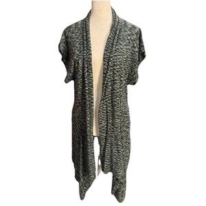 Nine West Jeans Short Sleeve Knit Cardigan LG Lightweight Lagenlook Boho Artsy